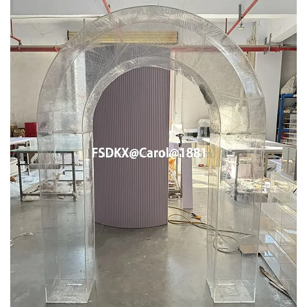 

FSDKX Professional Custom Clear Acrylic Arch backdrop Wedding Arch For Event Party Decoration