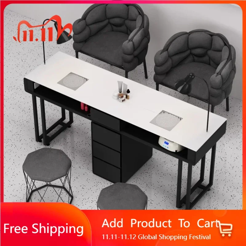 

Beauty Set Design Nail Desk Rest Black Lamp Foldable Nail Desk Manicure Mesae Tavolo Creative Tavolo Manicure Trendy Furniture