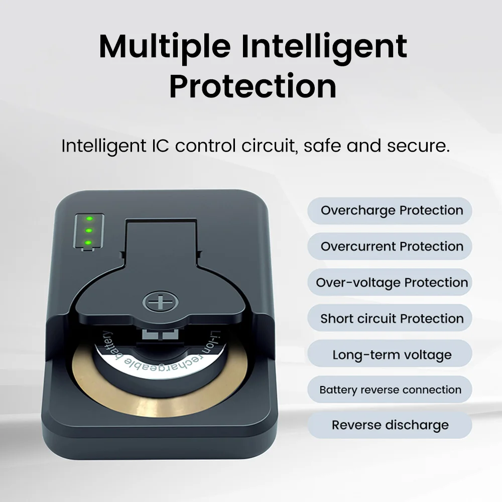 

Mini USB C Universal Button Battery Charger With LED Indicator Portable Charger Universal For LIR 2016/2025/2032/2430/2450