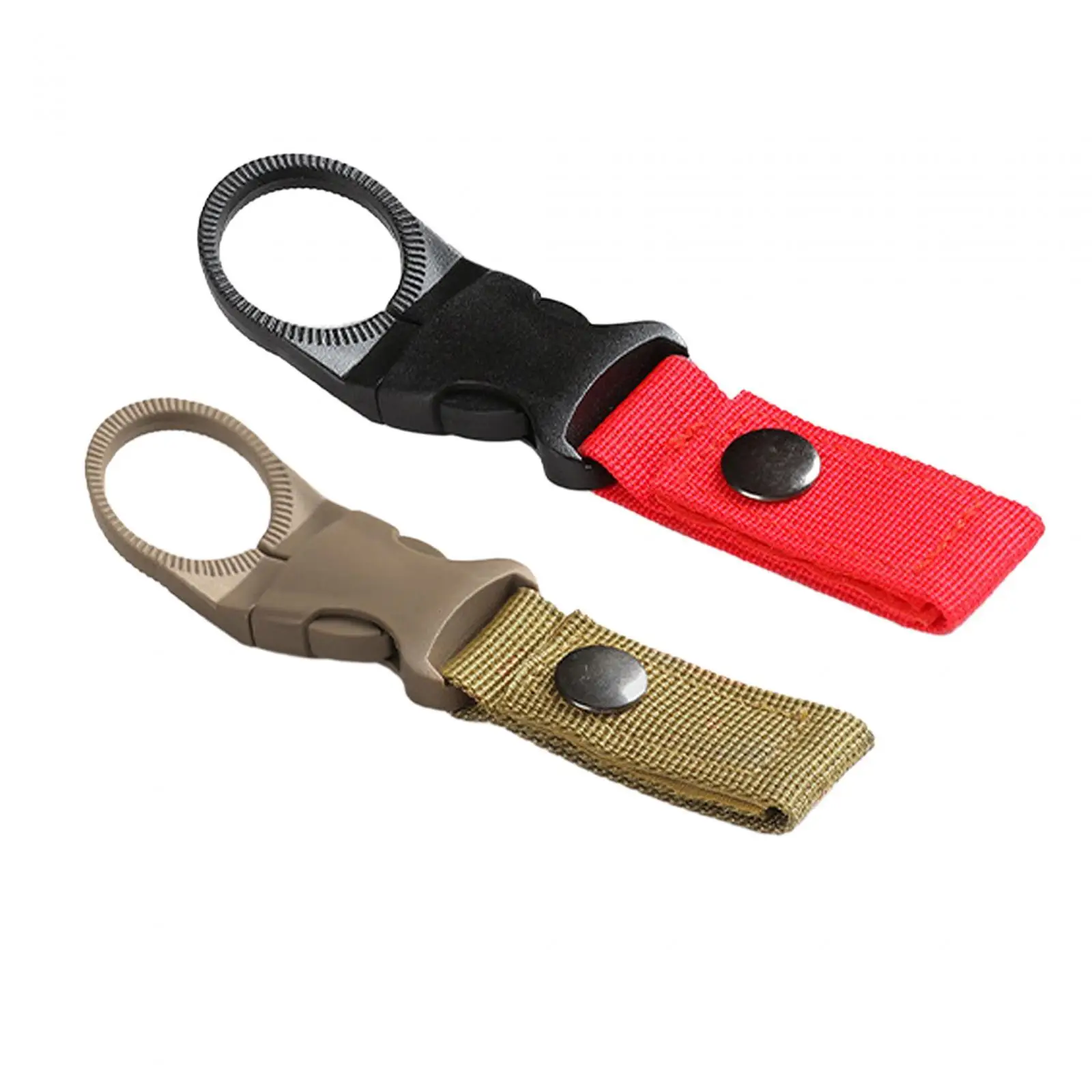 Nylon Outdoor Gear Clip, Carabiner Water Bottle Buckle Hook Holder, Keychain Belt Webbing Strap for Hiking, Camping, Climbing