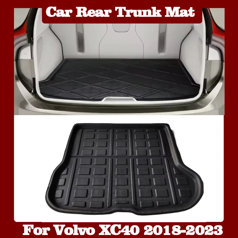 Car Rear Trunk Mat for Volvo XC40 2018 2019 2020 2021 2022 2023 Luggage Liner Tray Waterproof Protective Storage Pads Floor Pad