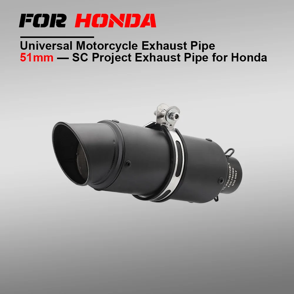 

Universal Sport Bike Exhaust (51mm Steel) with DB Killer - Compatible with Z800-Z1000, CBR500/600, MT07/09, R1/R3