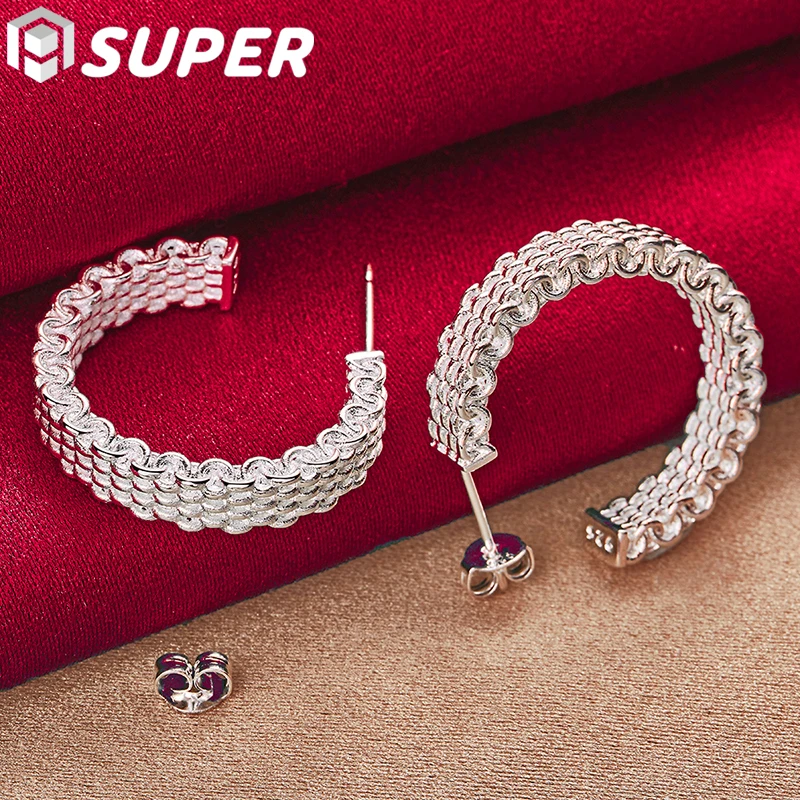

Fashion 925 Sterling Silver Earring For Women Round Stud Earring Christmas Gift Party Wedding Jewelry Free Shipping