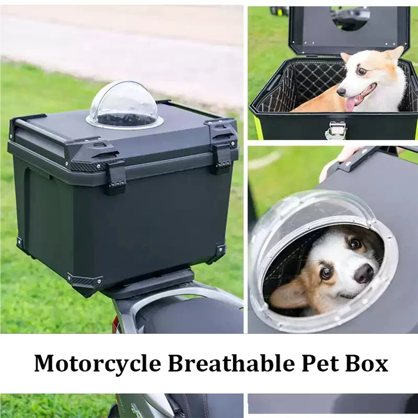 

Motorcycle Pet Trunk Breathable Pet Box 36L/ 45L/ 57L Electric Vehicle Tail Box Universal Storage Top Case with Reflective Strip