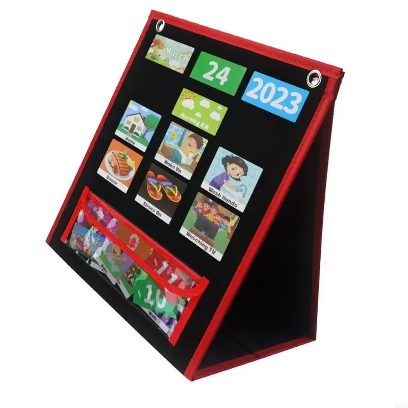 Gráfico rotina diária crianças com 63 cartões comportamento Responsabilidade Cronograma diário Cronograma Pocket Pocket