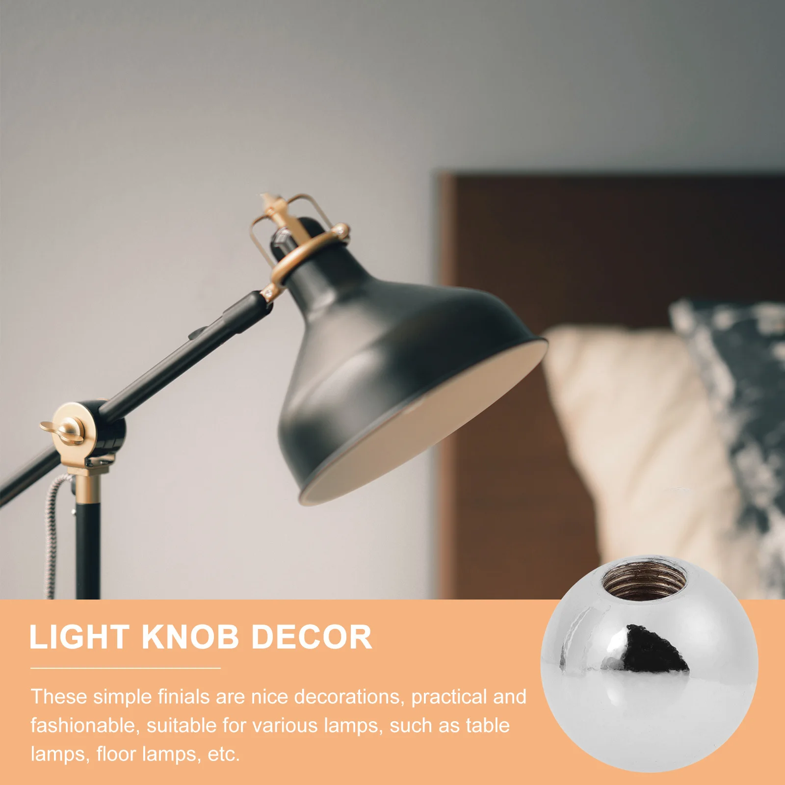 

6pcs Finial For Lamp Shade Metal Ball Knob Light Screw Cap Replacement Parts Lamp Decor Finials For Lamps