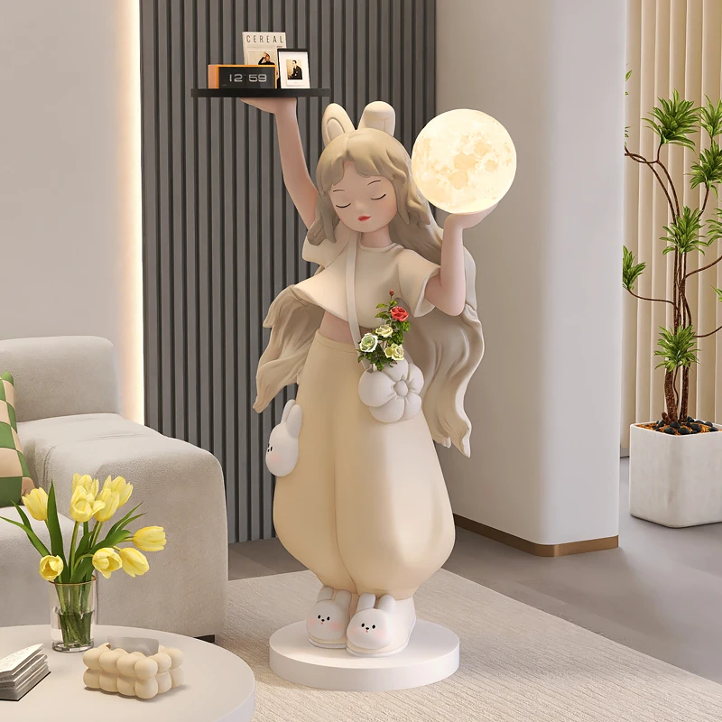 كريم الرياح فتاة كبيرة الطابق زخرفة غرفة المعيشة تلفزيون خزانة أريكة أباجورة هووسورمينغ هدية