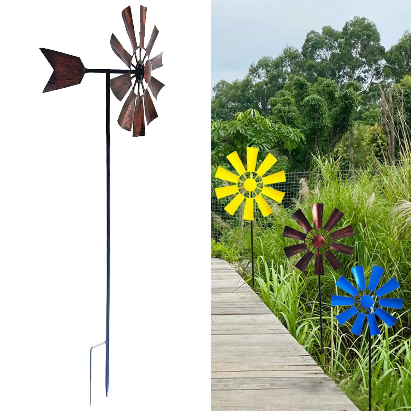 Wind Sculpture Metal Windmill Wind for Garden Yard Ornaments