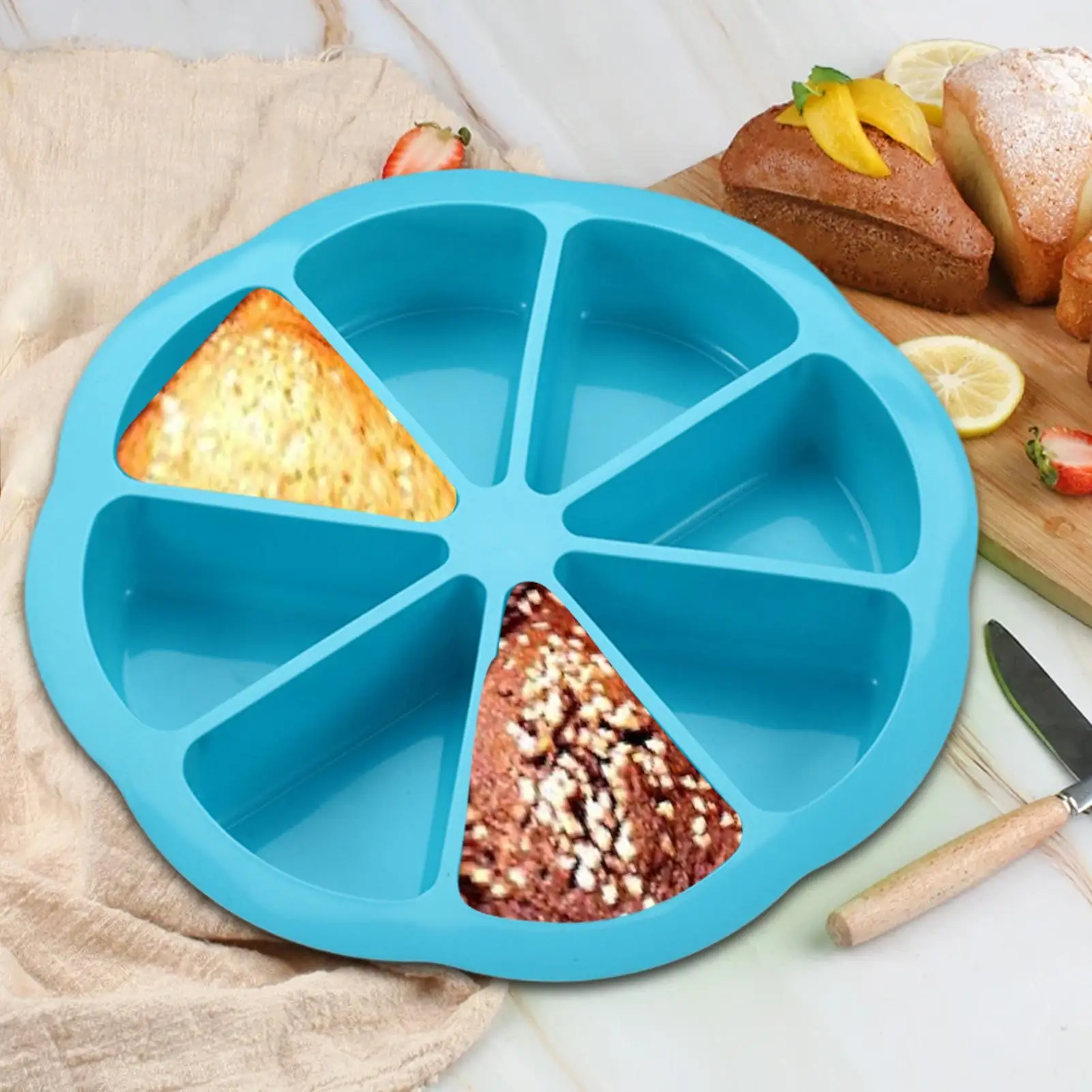 Triangle Silicone Cake Mold 8-Cavity Non-stick Chocolate Baking Mold Pastry Muffin Pizza Baking Tray for Kitchen Baking