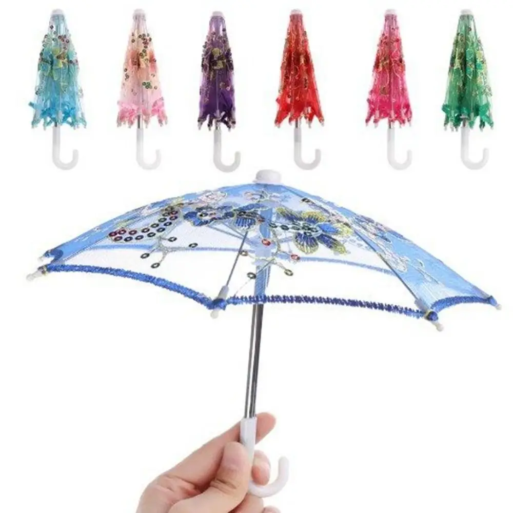 

Lace Embroidered Umbrella DIY Doll House Accessories Cute Mini Umbrella Toy Birthday Gift