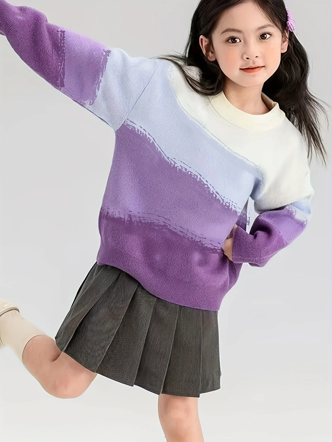 

Детская зимняя одежда для девочек, утолщенный свитер, новый стиль для детей старшего возраста, осенне-зимний пуловер, стильная корейская версия