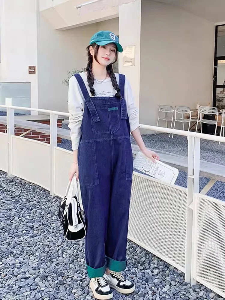 

Джинсовые комбинезоны с высокой талией, женские свободные повседневные корейские джинсы Vivacious Age-Defng Sweet And Sal, осенне-зимние джинсы