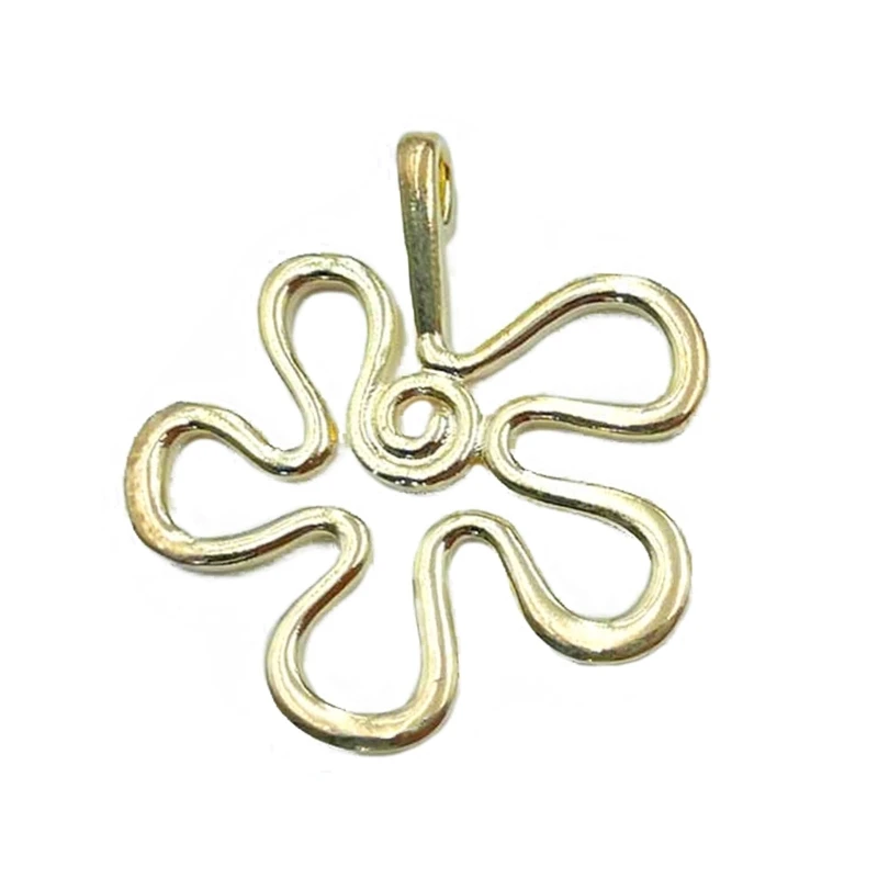 Small Dangle Abstract Flower Pendant Jewelry Making Charm Decorative Pendant F3MD