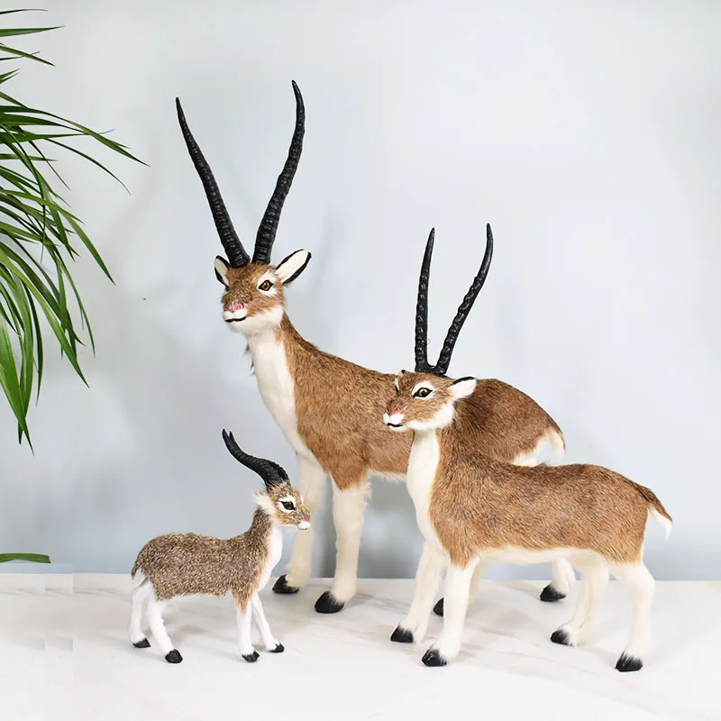 Simulation Animal Tibetan Aantelope Sheep Model Plastic&furs Goat Home Decoration Garden Farm Ornament Toy Gift d0773