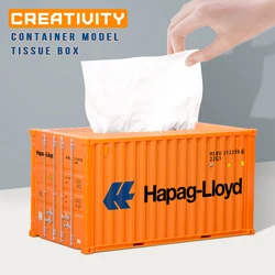 Retro Creative HPL Shipping Container Model Tissue Box Home Decoration Kitchen Plastic Napkin Box Organizer Desktop Ornaments