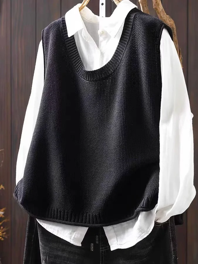 Sli Knitted Vest Women's Faionable Layering Svel Outerwear Trendy Button-Up Regular Fit Moderate Warmth Spring Se...