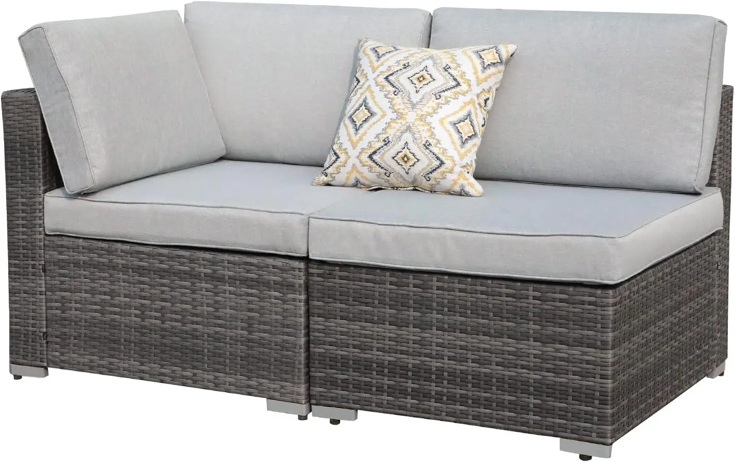 

2-Piece Patio Furniture Set. All-Weather Grey PE Wicker Rattan Conversation Set,Outdoor Couch Loveseat,Patio Seating