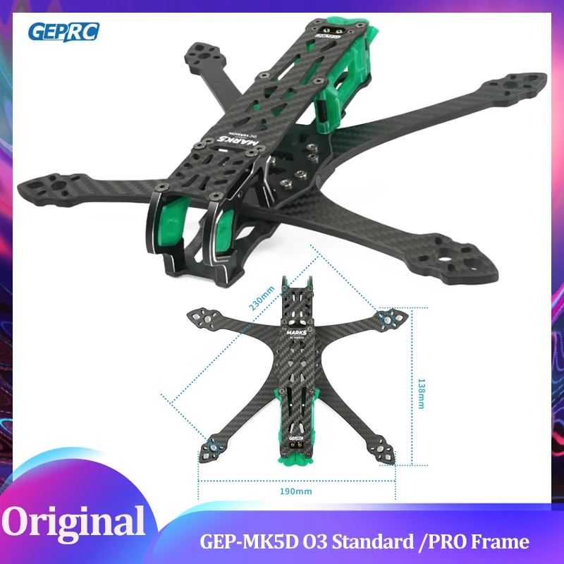 

GEP-MK5D O3 DeadCat Frame 5-дюймовая рамка GEP-MK5X O3 для O3 Air Unit RC DIY FPV Racing Drone GEPRC GEP MK5D
