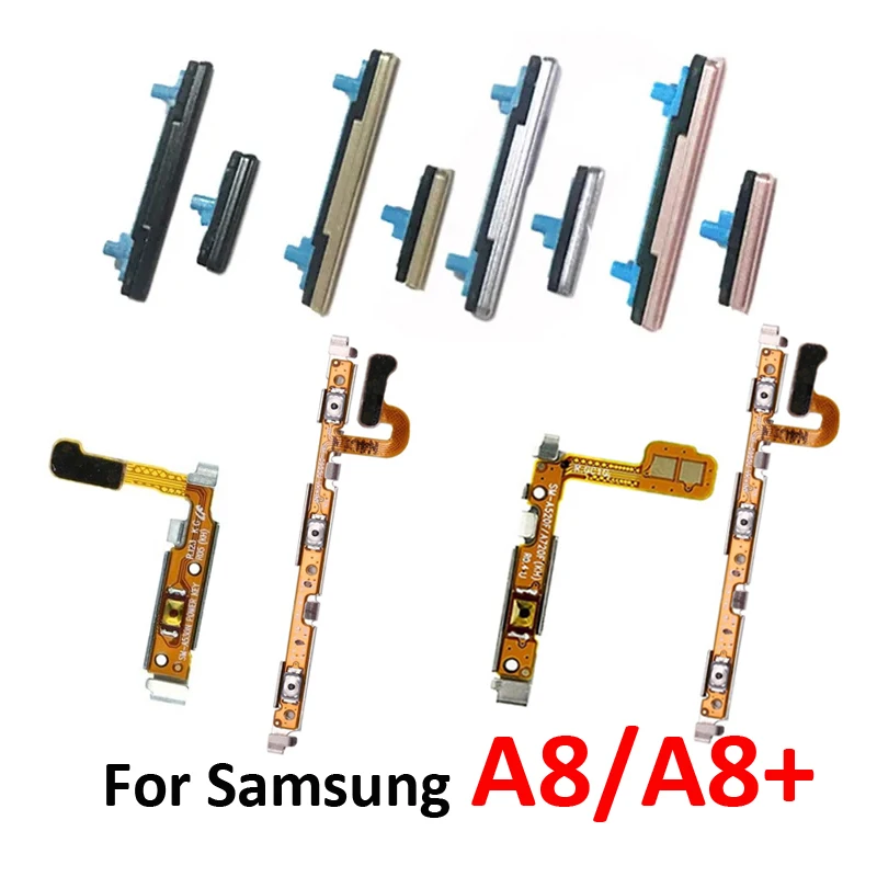 For Samsung A8 2018 A530 A530F Mobile Phone Housing On Off Key Power Volume Flex Cable For A8 Plus A8+ A730 A730F