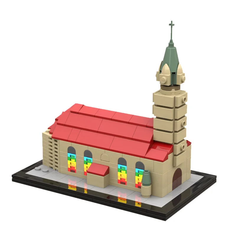 253 PCS Cathedral St. Church in i.d.OPf MOC Customize Modular Building Block Brick Kids Design Model DIY Boys Toy Birthday Gift