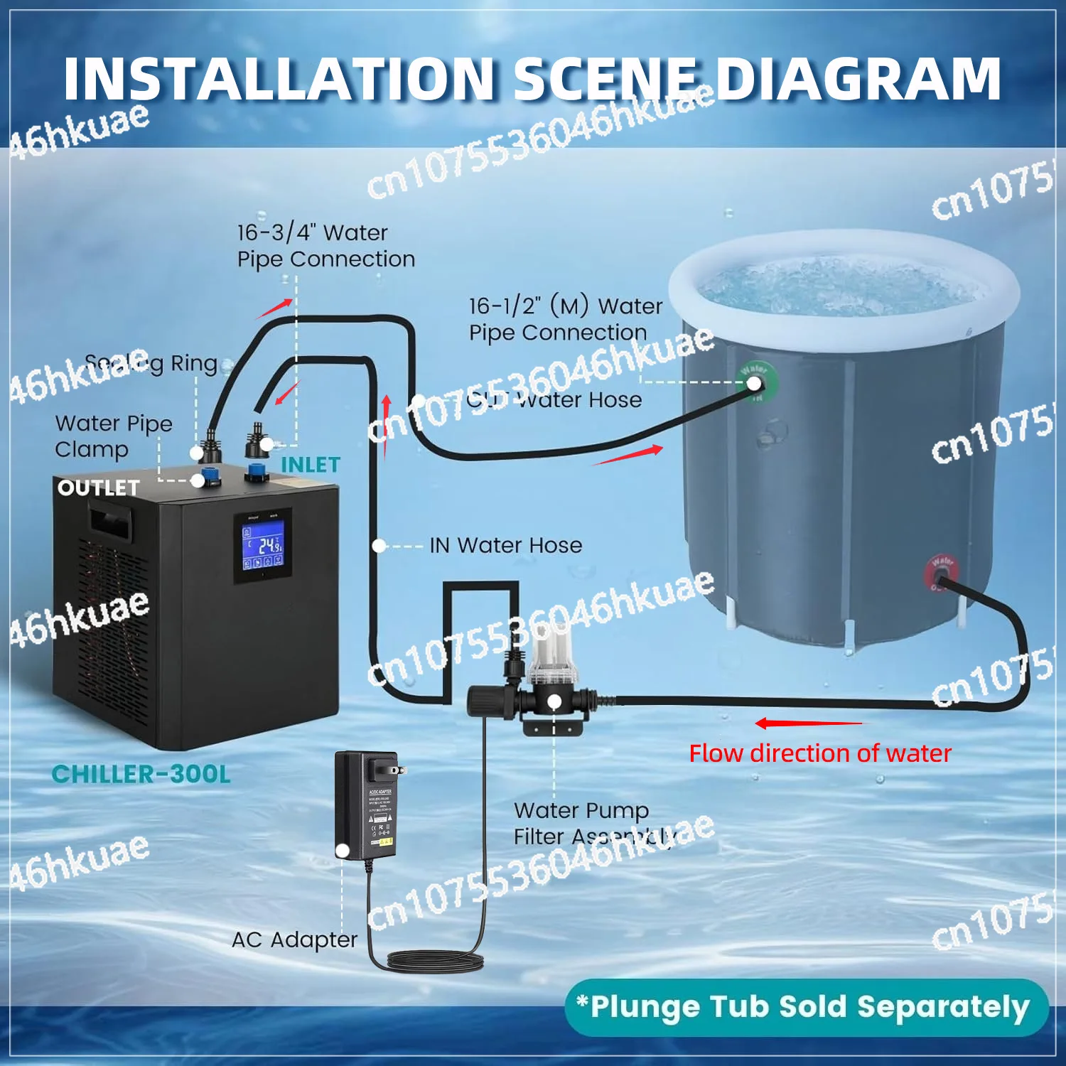 L-CY300 Household Intelligent Cold Plunge Chiller Sport Recovery Water Cooling Machine With External Filter