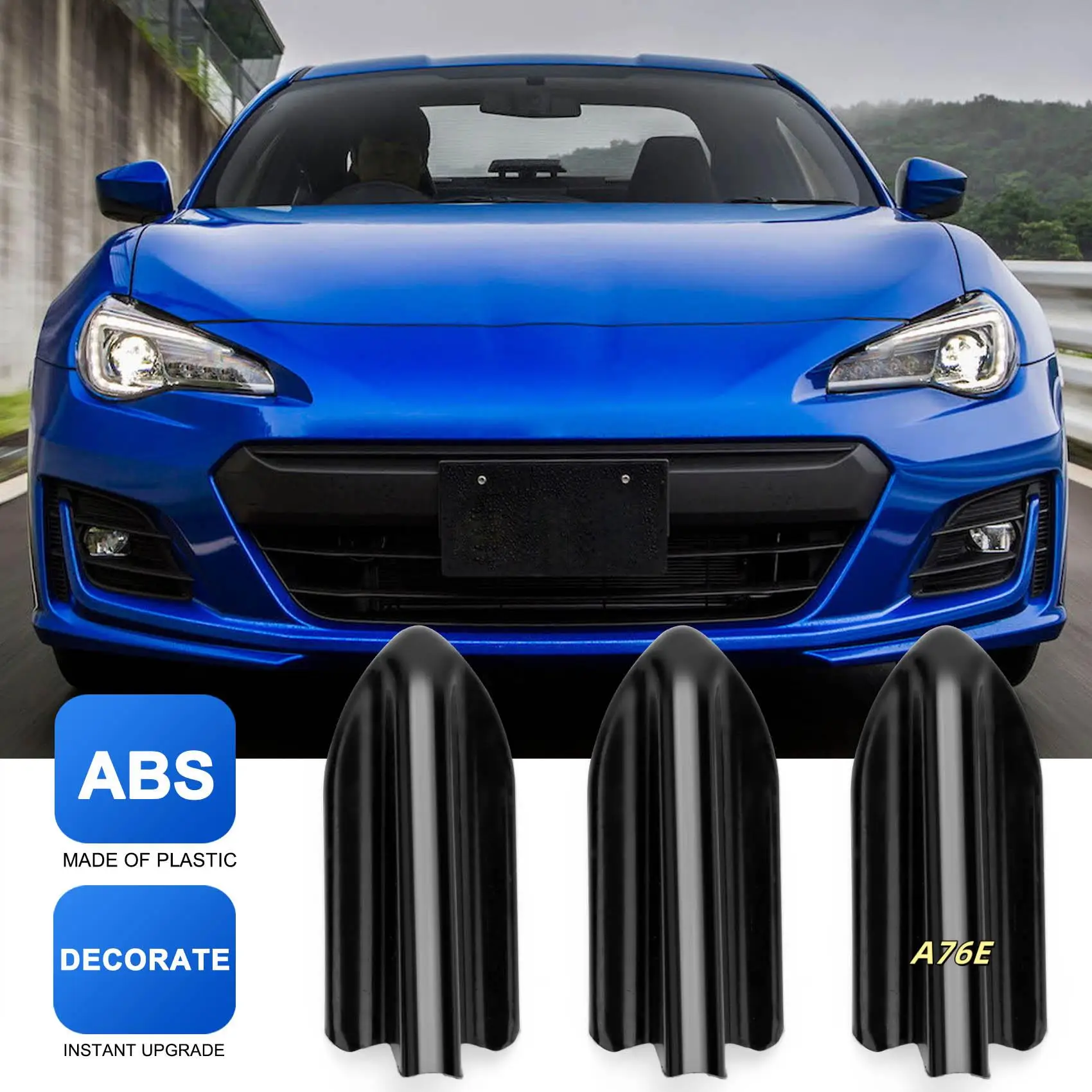 

6Pcs Black Car EVO-Style PP Roof Shark Fins Spoiler Wing Kit Vortex Generator