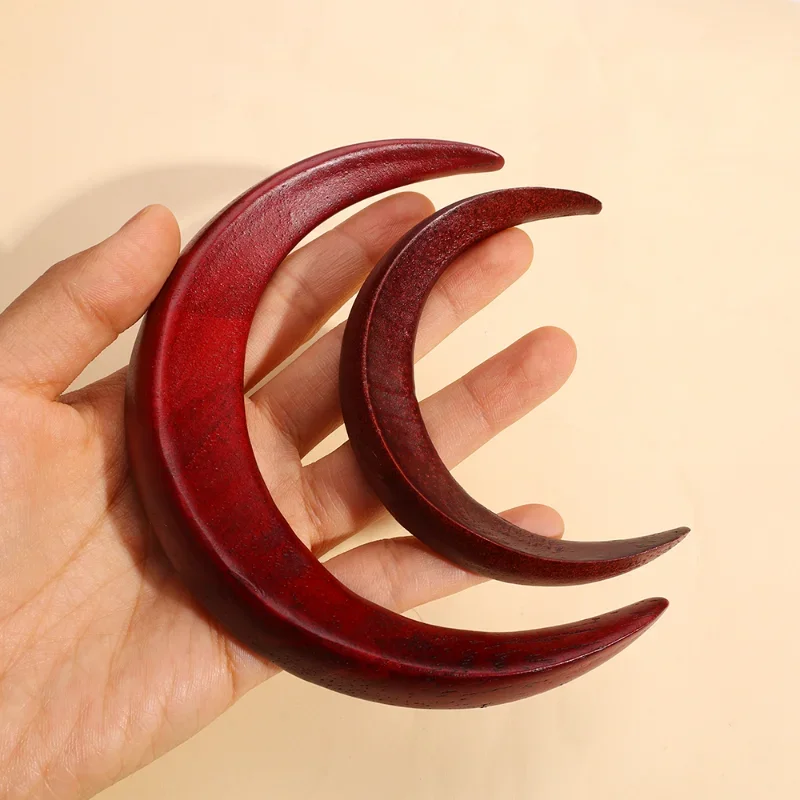 Crescent Moon Hair Fork Ramadan Hand Carved Wooden Hair Sticks for Women Long HairComb Hair Styling Fashion HairAccessories