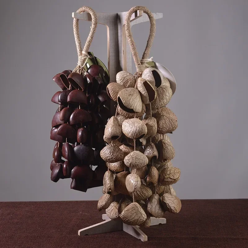 

Natural Plant Fruit Shells Tinkle Bell Meditation Yoga Hand Cranked Wind Chimes Sound Healing Accompaniment Orff Instruments