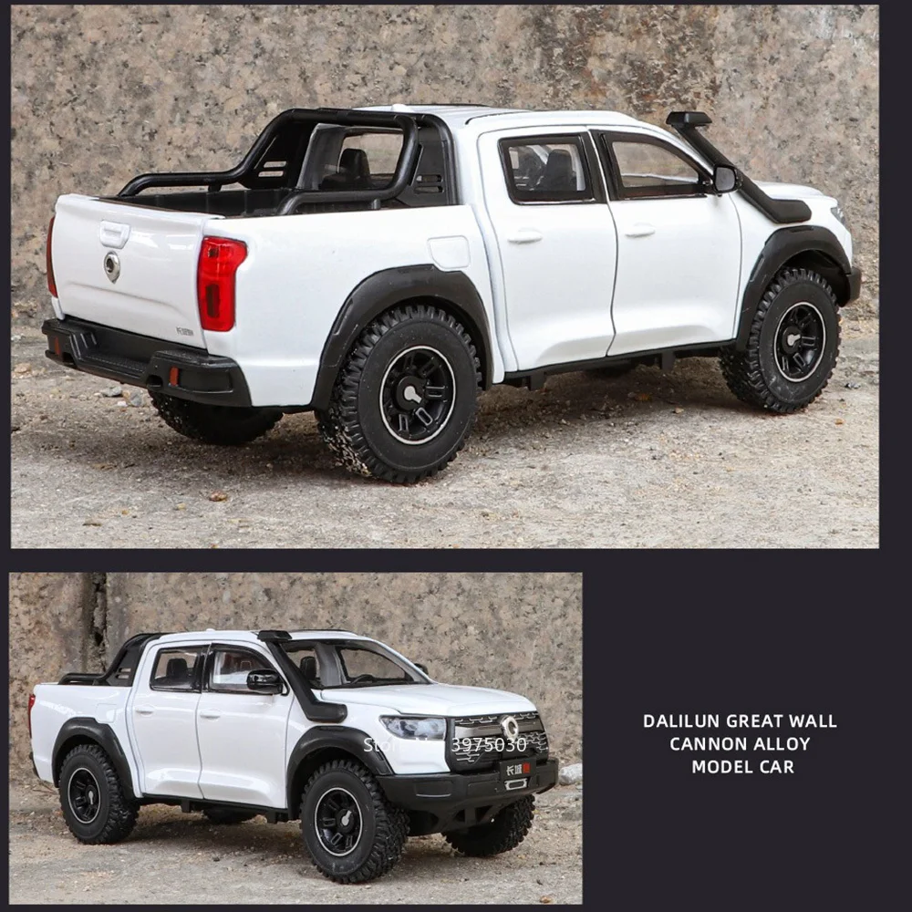 1/24 Maßstab Great Wall Poer Geländewagen Pickup Spielzeug Auto Modell Legierung Druckguss 6 Türen geöffnet Sound Light Truck Offroad Fahrzeug Spielzeug für Jungen