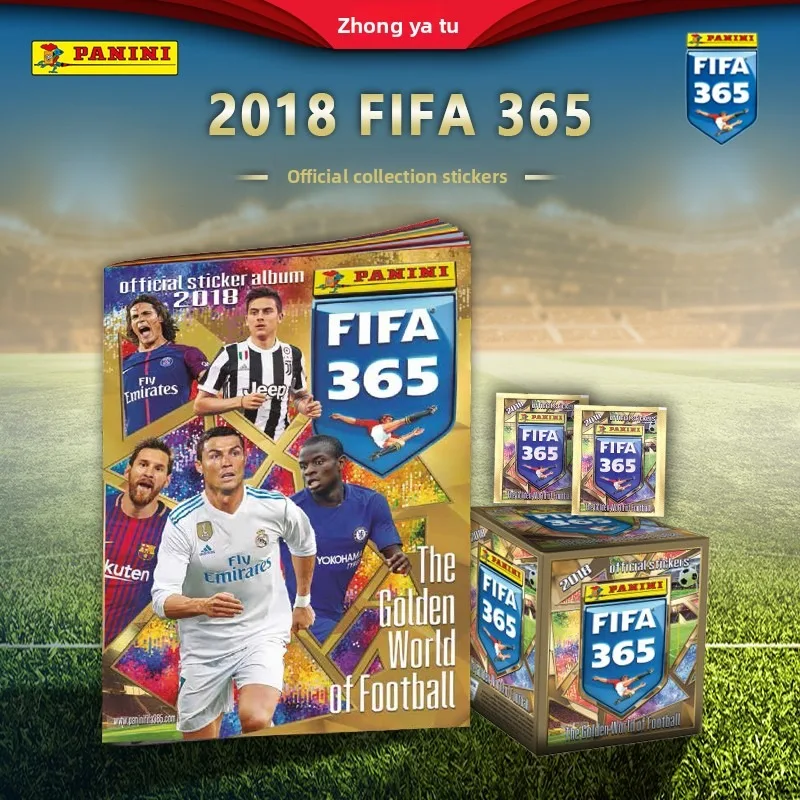 Colección de Pegatinas Oficiales Panini FIFA 365 2018, Pegatina de Kylian Mbappé, Pegatina de Lionel Messi con Diseño de Camiseta