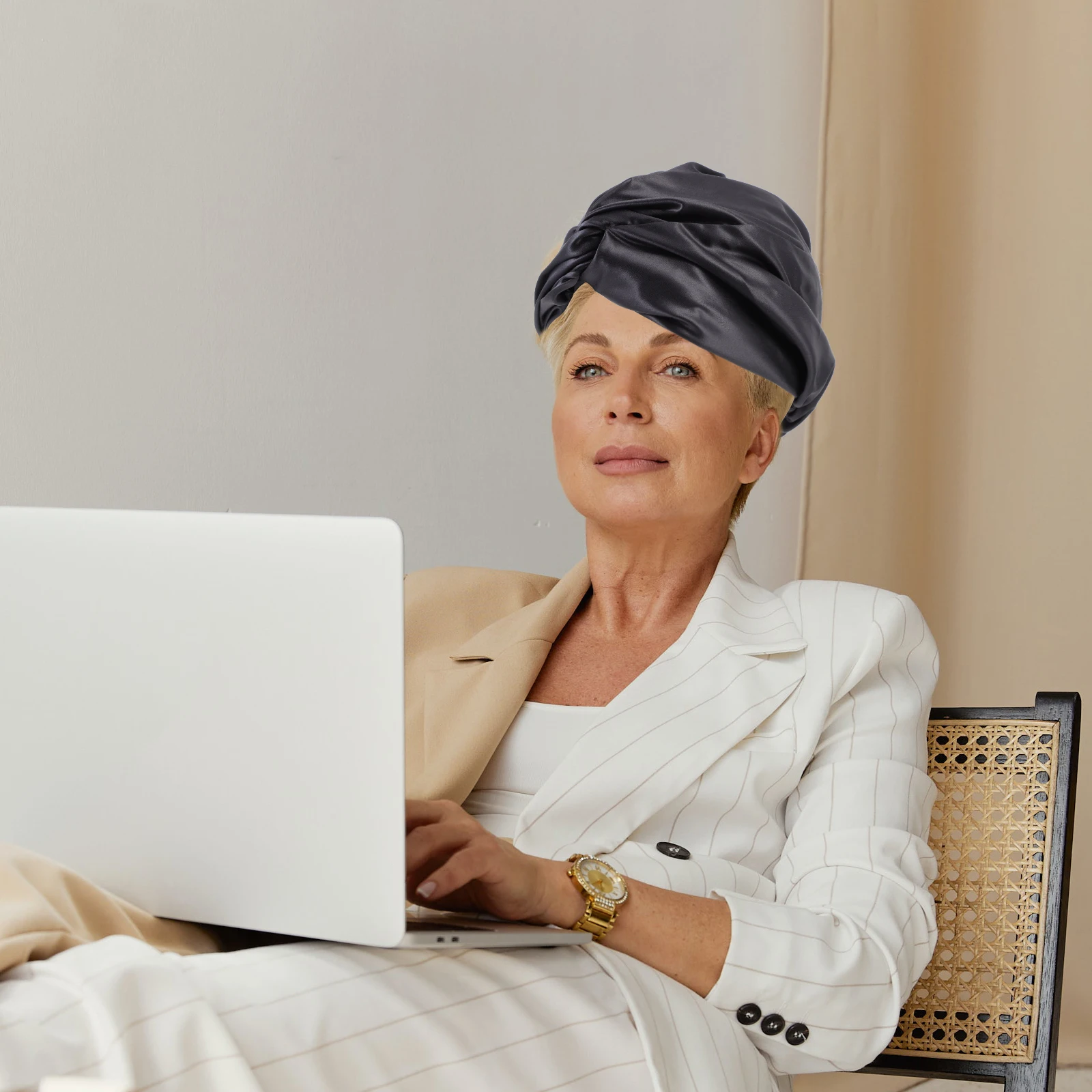 

Silk Comfortable Home Bathing Caps Adjustable Sleep Hats for Women Hair Care Bonnets Long Hair Styling Protective