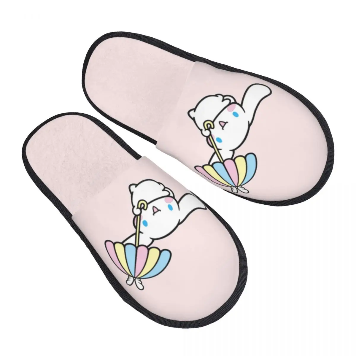 

Изготовленные на заказ домашние тапочки Cinnamoroll The Umbrella из мягкой пены с эффектом памяти, женские уютные теплые тапочки с противоскользящей подошвой