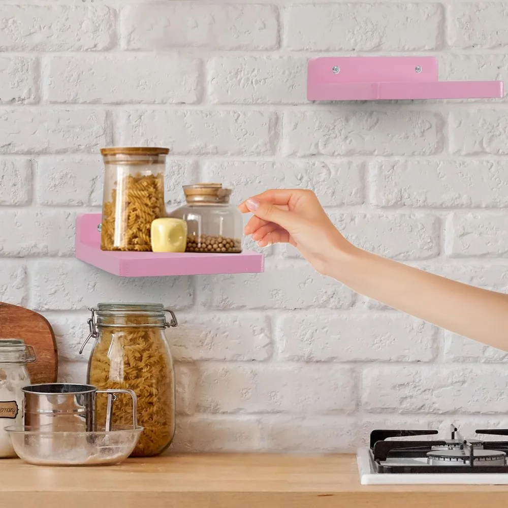 رف عائم صغير، أرفف صغيرة 5 بوصة، مجموعة من 3 أرفف حائط صغيرة لغرفة النوم وغرفة المعيشة والحمام والمطبخ والمكتب وديكور الغرفة ( #2