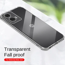 Clear Phone Case For Motorola Moto G24 MotoG24 G14 G34 G54 G84 G 14 24 34 54 84 Shockproof Protective Cover Coque MotoG34