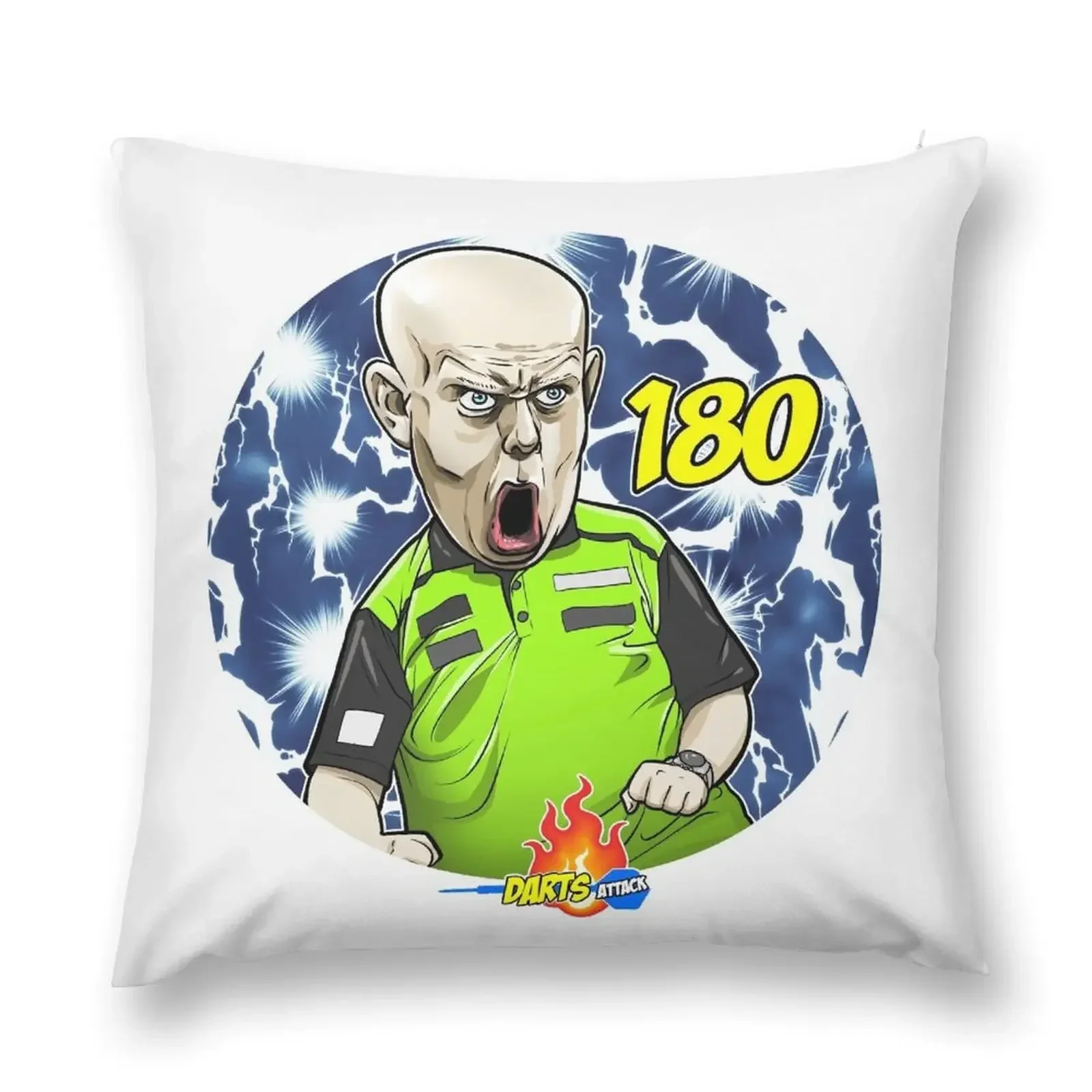 

Caricatura Van Gerven, by Darts Attack Throw Pillow pillow cover luxury Elastic Cover For Sofa Christmas Pillows pillow