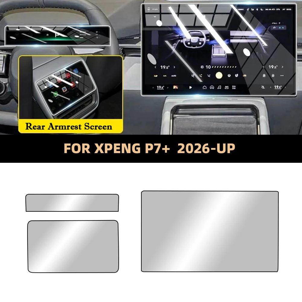 Auto-Schutzfolie aus gehärtetem Glas für XPENG P7 P7+ 2024-2026 Auto-GPS-Navigationsbildschirm-Displayschutz Innenraumzubehör.