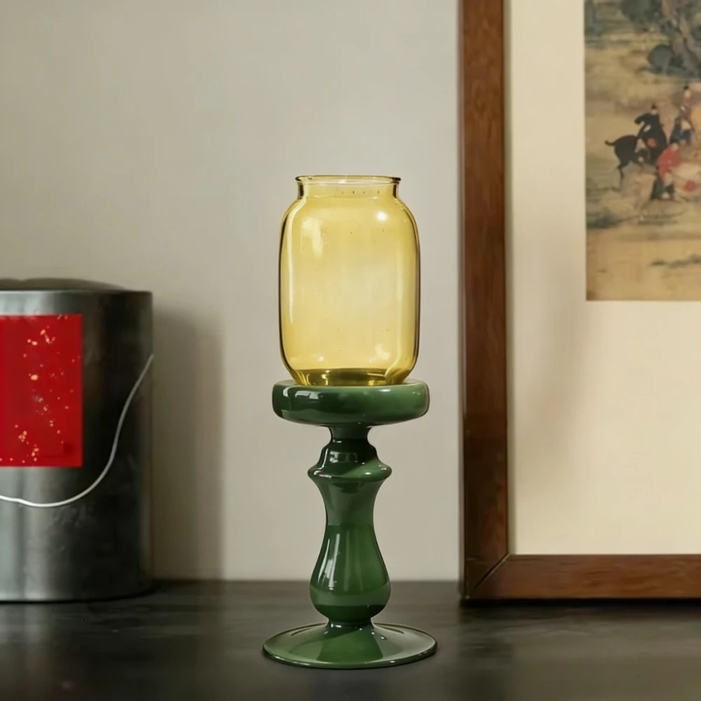 Retro-Kerzenständer im chinesischen Stil aus Glas, eleganter Räucherkerzenständer, stimmungsvolle Dekoration, Geschenk, Tischdekoration