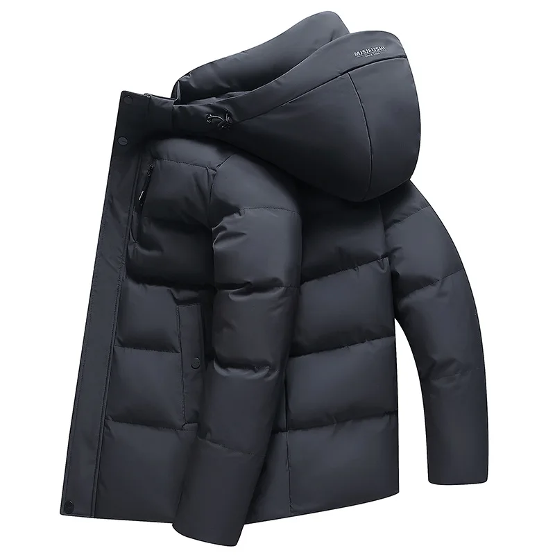 Winter Fashionable and Minimalist Casual Down Jacket with Hood for Warmth and Thickening