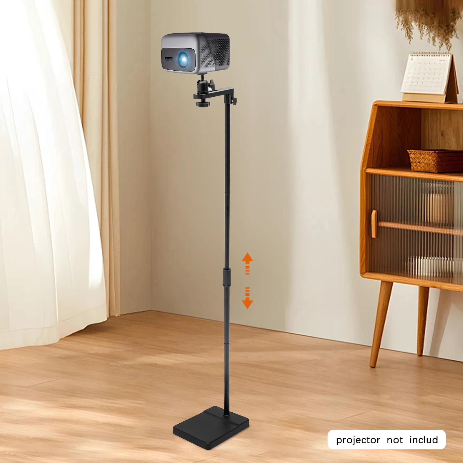 360 °   Soportes para Proyector con Rotación Panorámica e Inclinación, Soporte para Proyector Ajustable en Altura, Soportes de Piso para Proyector de 122-154 cm