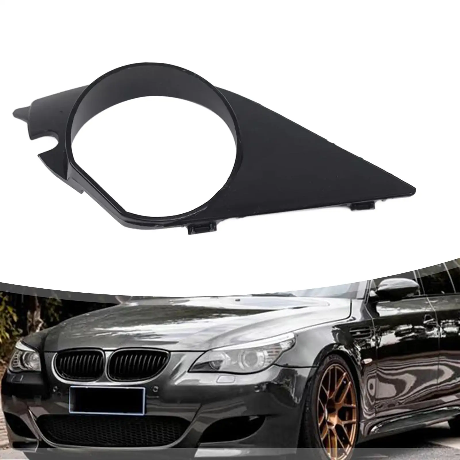 

Fog Lamp Grille, Grille Grill Assembly, 51117896603 Left Fog Light Lamp Cover for 5 Series E60 E61 Automotive