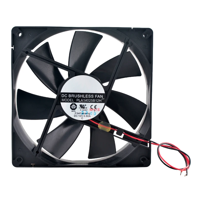 PLA14025B12H 135mm High-Speed Cooling Fan Dual-Ball Bearing Computer Case Power Supplies DC12V 0.50A 135x135x25mm