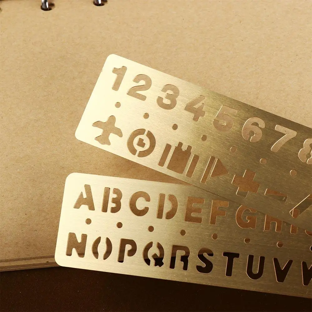 Kids Gifts Brass Ruler Bookmark Hollow Numbers Number Letter Bookmark Template Straight Ruler Metal Bookmark Page Marker