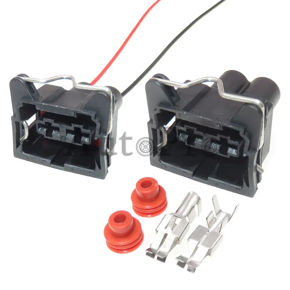 1 Set 2 Hole AC Assembly Car Horn Plug Auto High Current Wire Harness Waterproof Socket for VW Automobile Parts