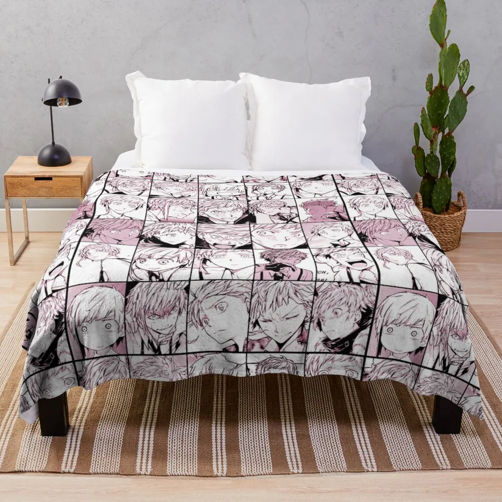 Atsushi BSD - collage color version Throw Blanket Comfort Recieving Blankets Fluffy Blankets Large Luxury St Blanket