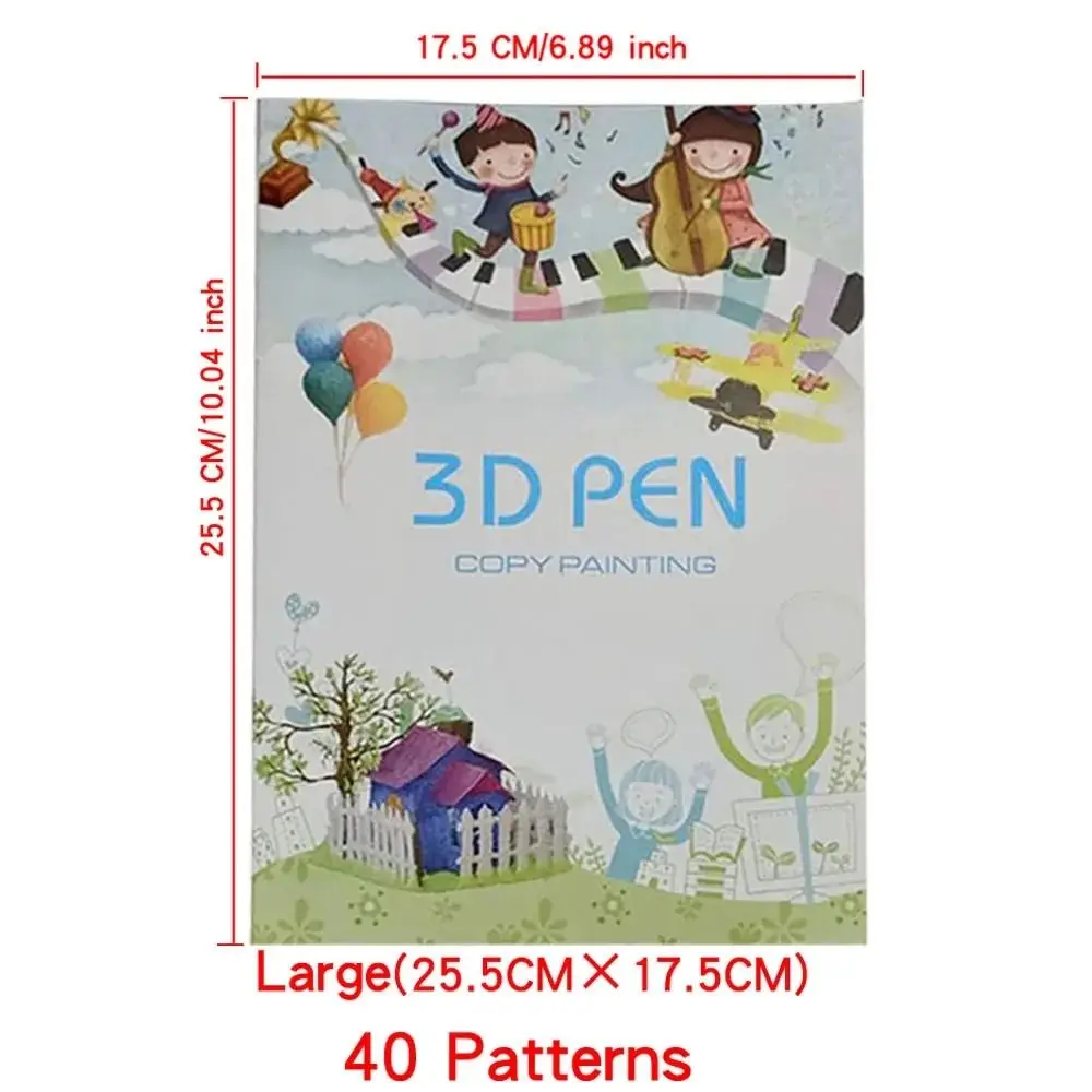 22/40 pola 3D pena cetak buku gambar kertas tebal plat bening 3D pena cat Album buatan tangan kerajinan lukisan Template