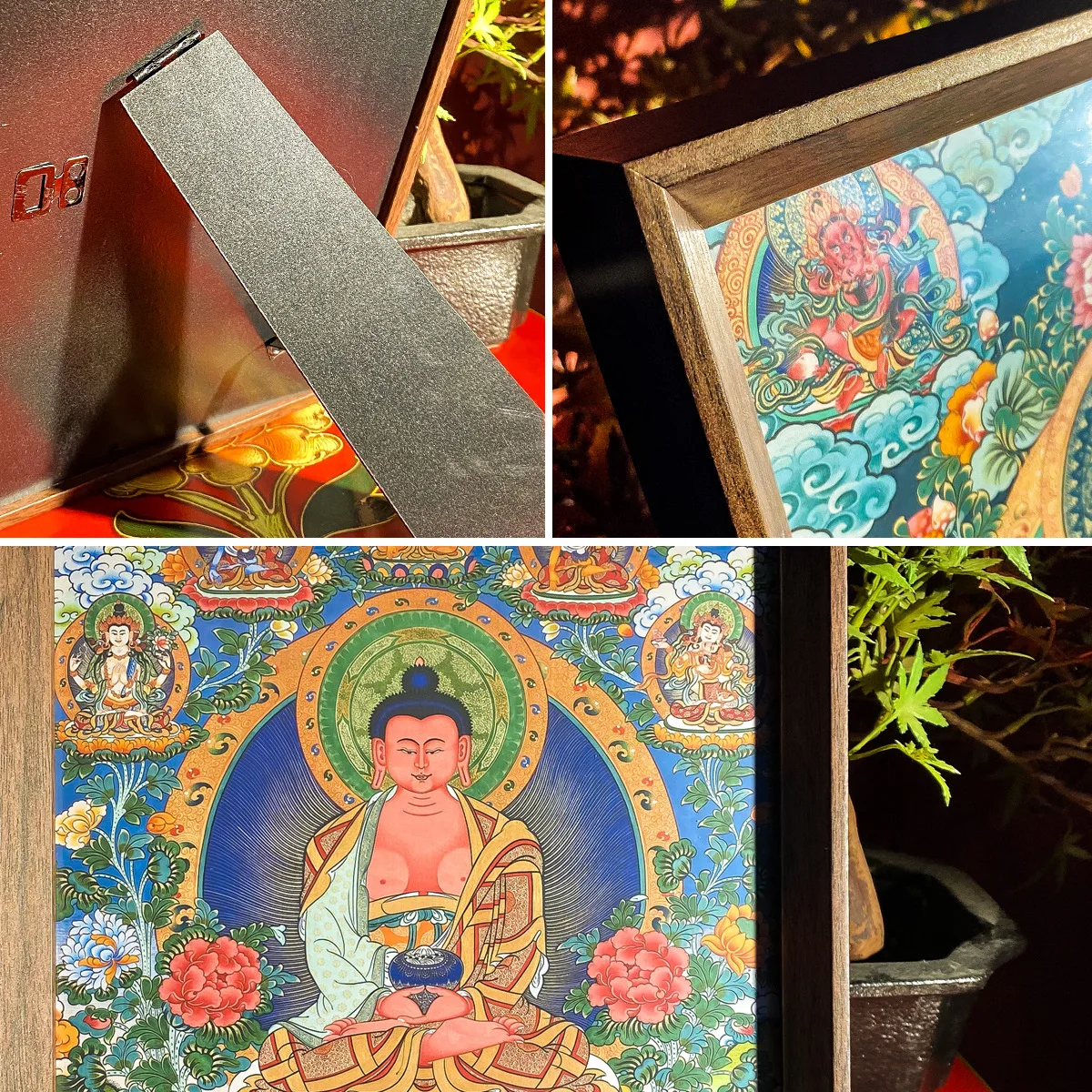 Thangka Yellow Jambhala Black Deity Hanging Scroll Desktop Decoration Green Tara Zaki Lama Wealth Feng Shui Art