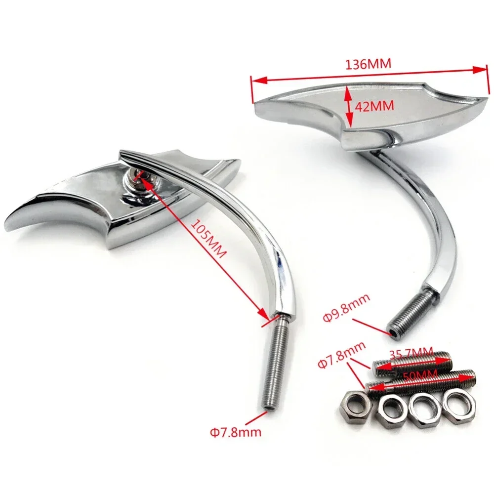 يصلح لجميع الدراجات النارية أو الدراجة إذا كانت تستخدم القياسية 8 مللي متر/100 مللي متر جبل ويندي للمقهى المتسابق هوندا يامها سوزوكي الجانب الرؤية الخلفية #5