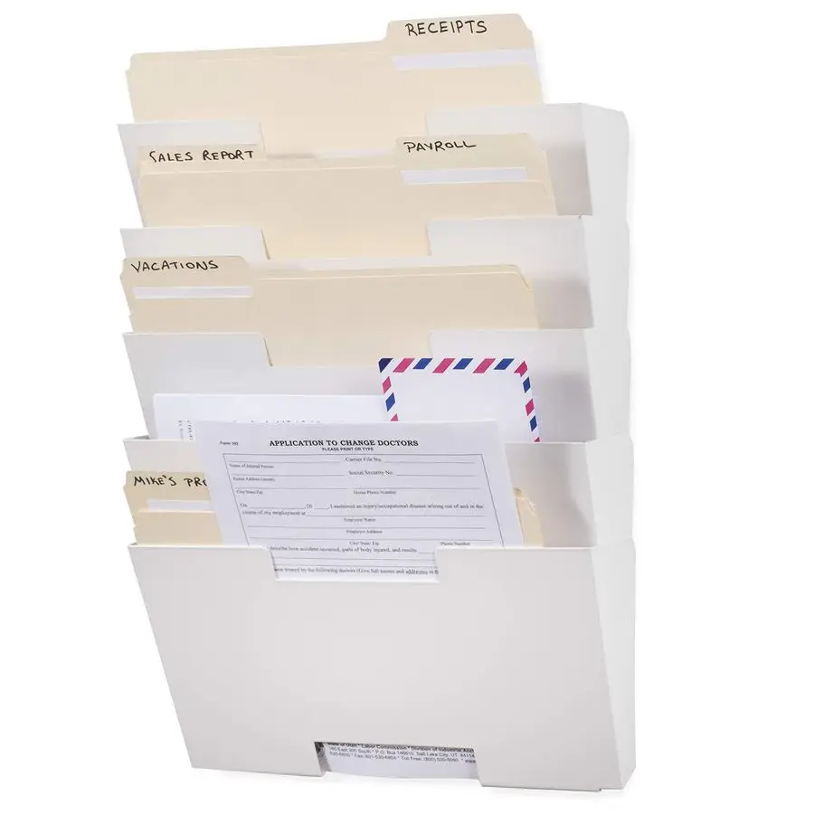 

Lisbon Metal Wall File Holder Organizer, Wall Mount File Holder, 5Tier Office Decor and Magazine Holder, File Folders Letter Siz