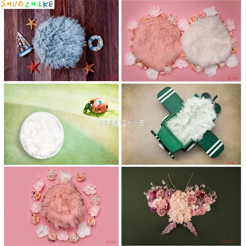 

Baby Newborn Floral Basket Photography Backdrops Props Children Birthday Party Photo Studio Background VT-08
