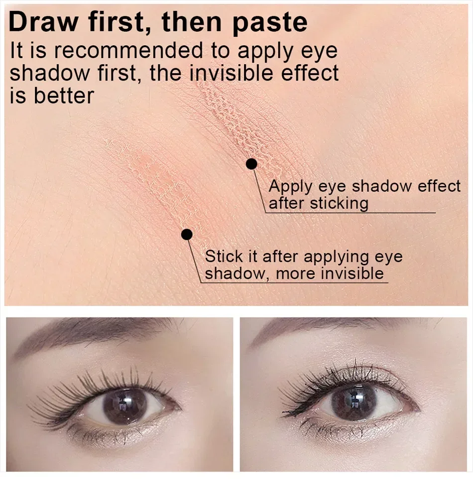 Nastro per doppia palpebra Adesivi per palpebre appese Strisce di sollevamento invisibili Toppa per coperchio per occhi che cade Strumento per trucco donna autoadesivo